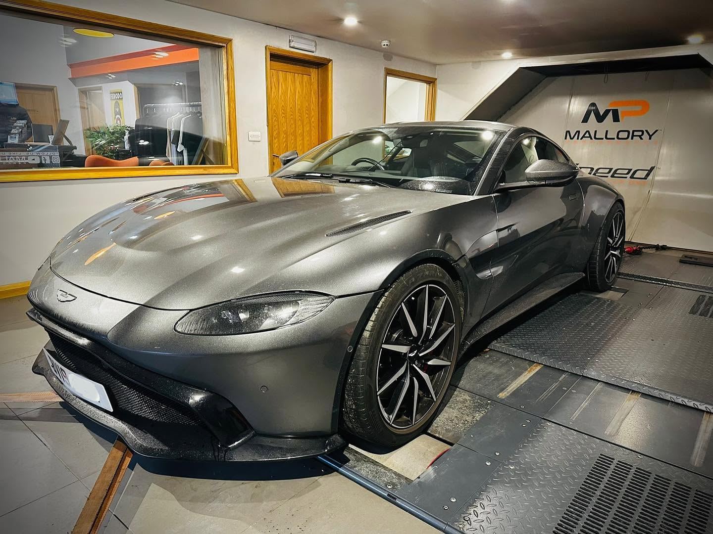 Aston Martin on the Mallory Performance rolling road