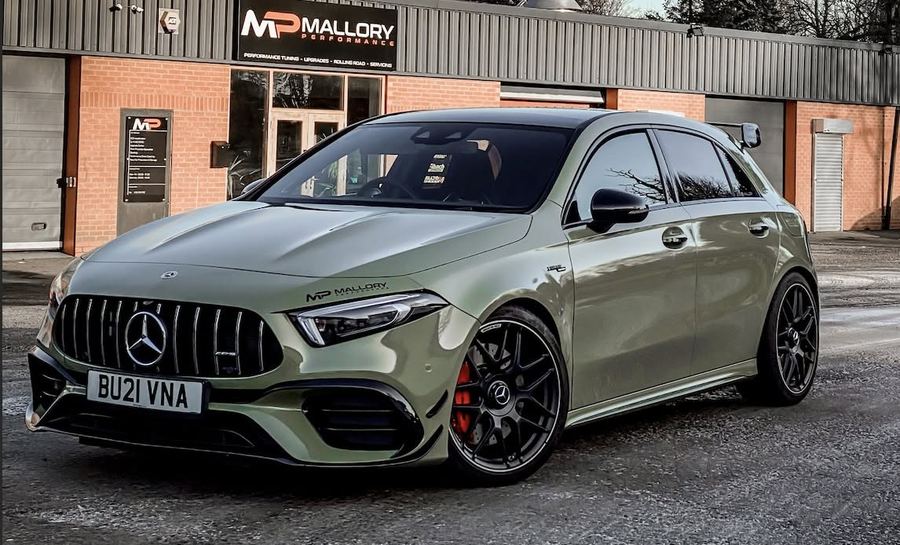 Mercedes-AMG A45 S outside the workshop
